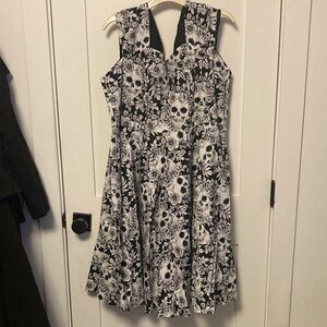 Black and White Skull Print Dress